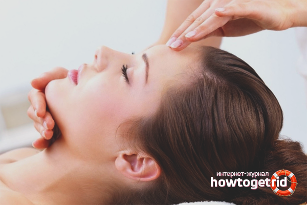 Massage and gymnastics against crow's feet