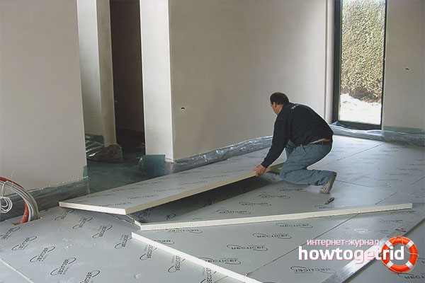 Concrete floor insulation