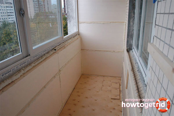 Warming of the loggia with foam