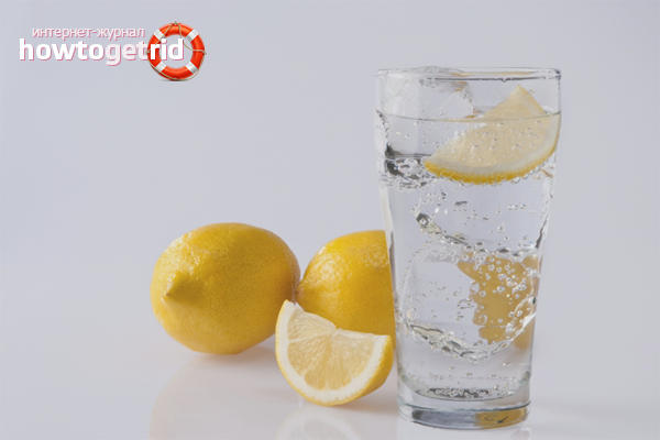 Water with lemon to remove nicotine