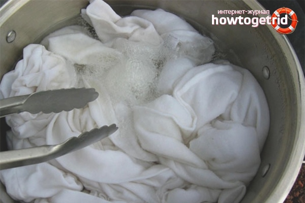 Boiling kitchen towels