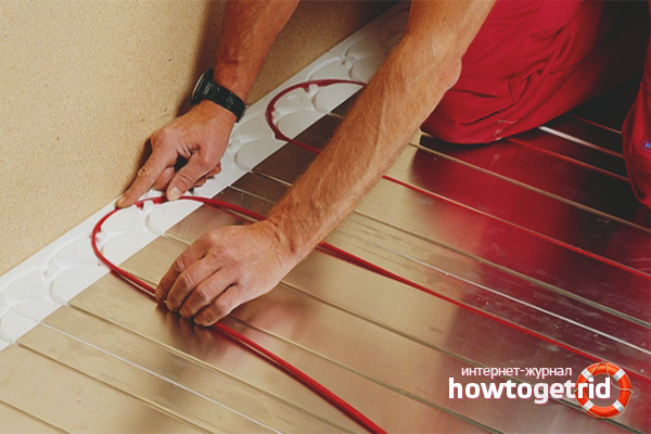 Floor heating with heating cable