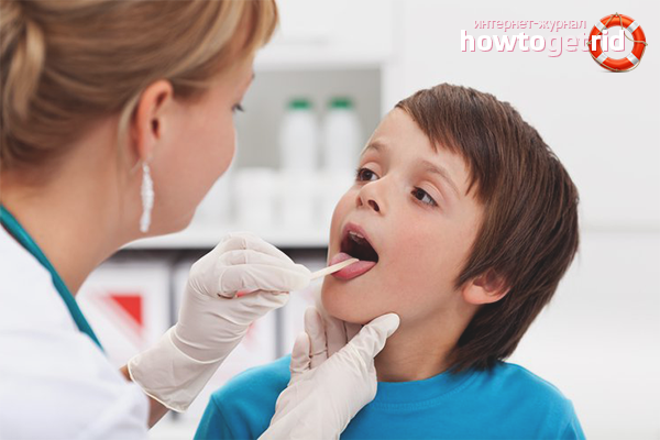 Sore throat in a child