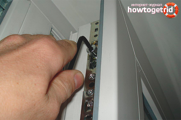 Adjusting the plastic balcony door