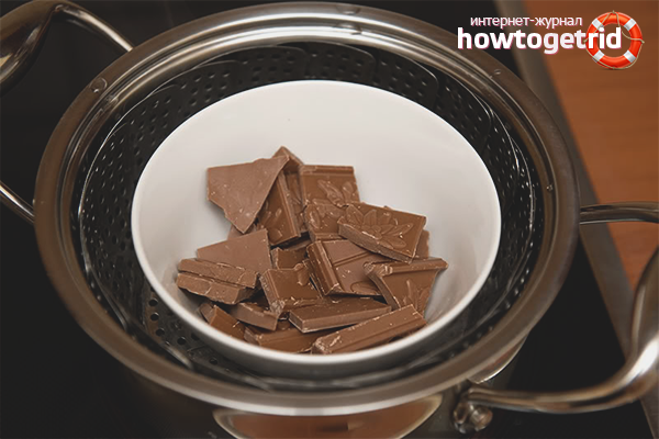 How to melt chocolate in a water bath