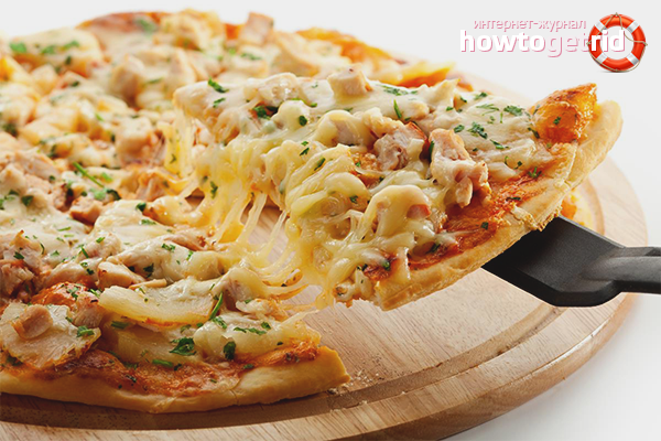 Pizza with pineapples in a pan