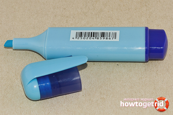 Getting a luminous fluid using a color highlighter