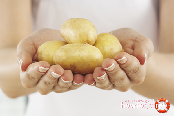 Raw potatoes for face