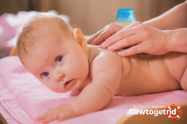 Massage the neck of the baby