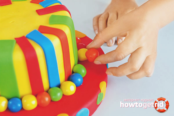 Multi-colored mastic for cake