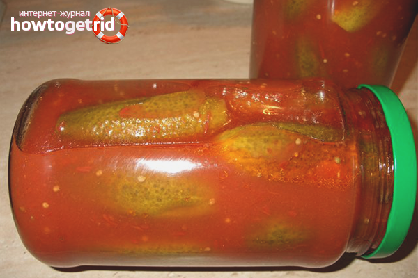 Canned Cucumbers in Tomato Juice