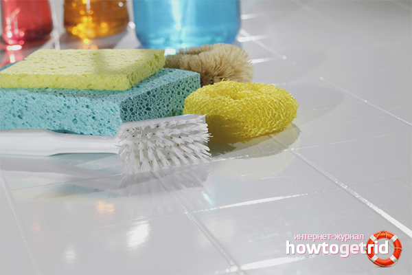 Cleaning tiles with special tools