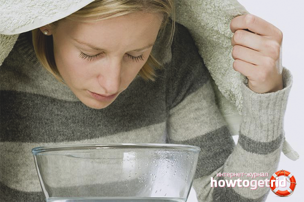 Steam inhalation from the common cold