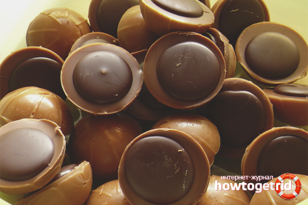 Chocolates with iris and chocolate