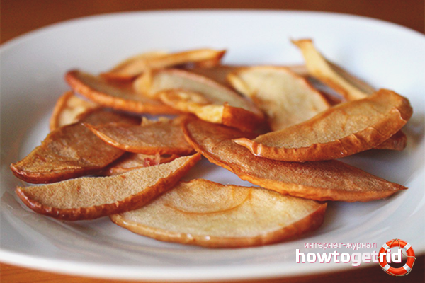 Drying apples in the oven