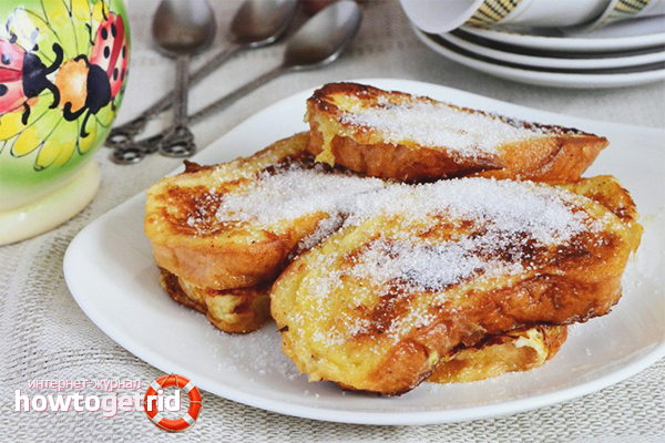 Croutons with milk and egg