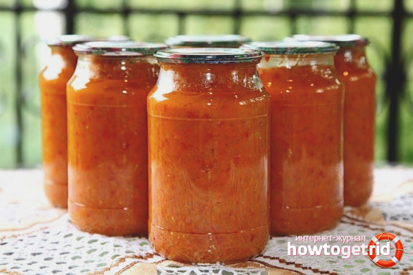 Squash caviar with tomatoes