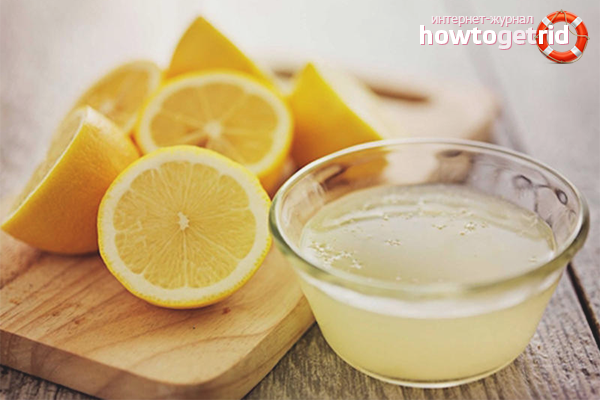Lemon juice from stains of urine