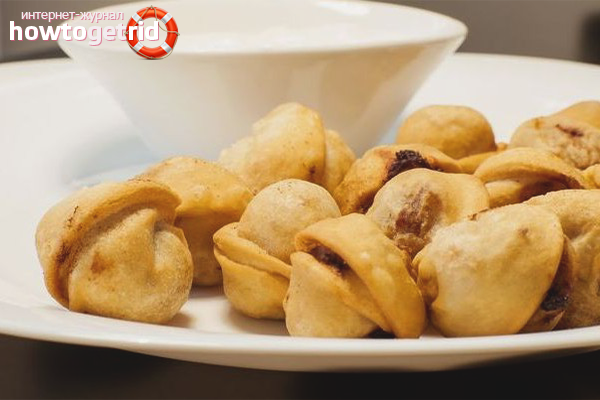 Fried dumplings on water