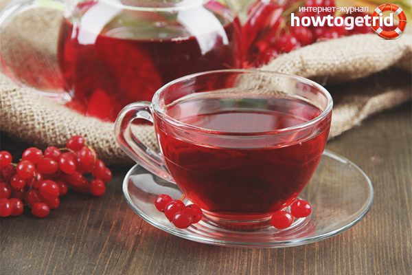 Storage of viburnum in the form of juice