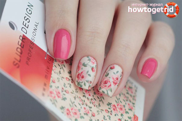 How to glue photo print on nails