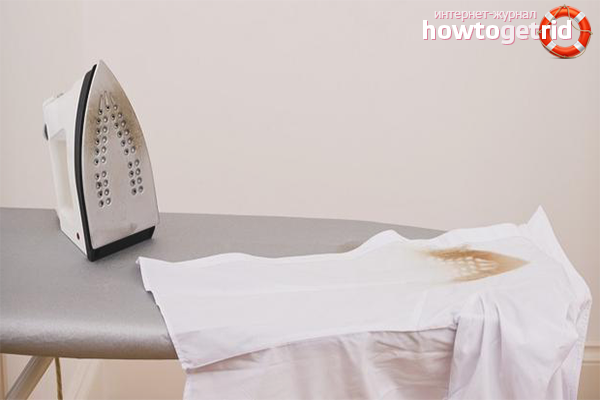 How to remove tan marks from an iron from clothes