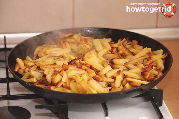 How to fry potatoes in a pan