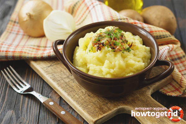 Mashed milk with onions