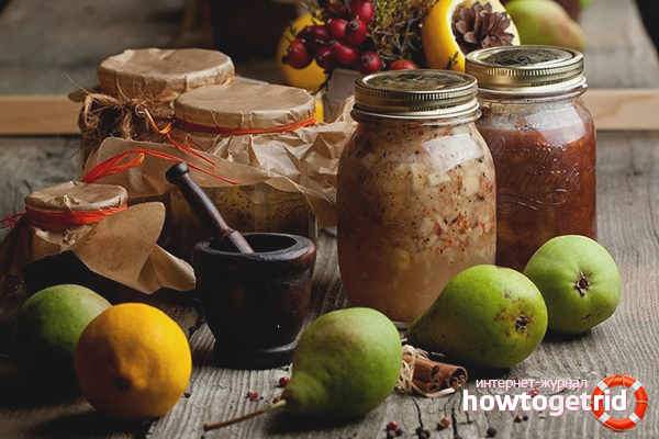 Pear jam with lemon