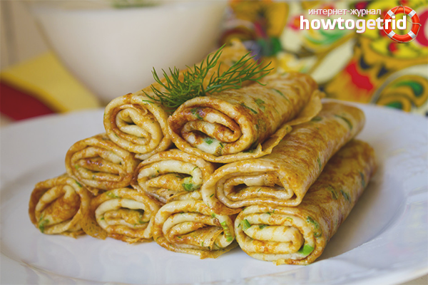 Pancakes with cheese and herbs