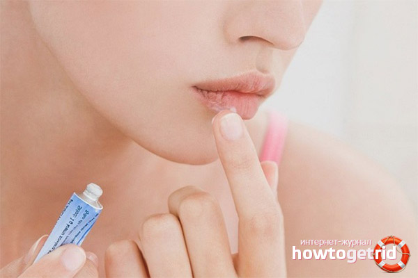 Trockene Lippenbehandlung