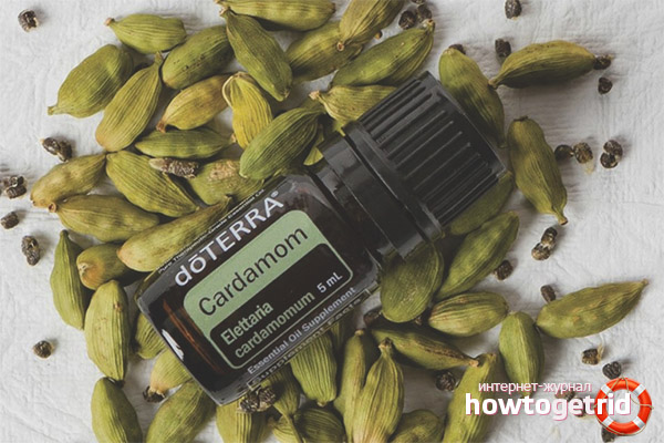 The use of cardamom oil