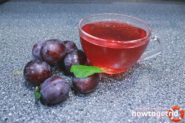 Plum compote without water