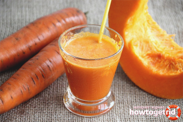 Carrot juice with pumpkin for the winter