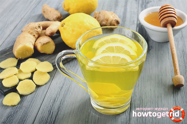 Ginger, lemon and honey drink