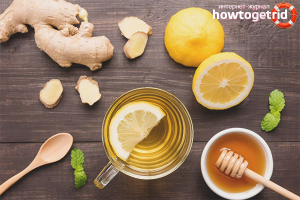 Ginger, lemon and honey drink
