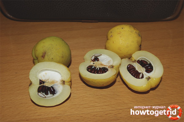 The use of inedible quince parts
