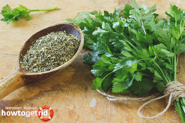 How to dry parsley