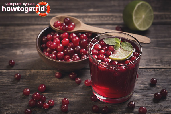 Refreshing cowberry juice