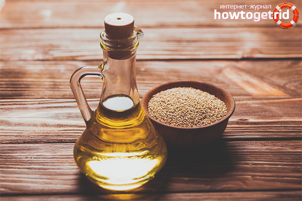 Rules for the use of sesame oil during the diet