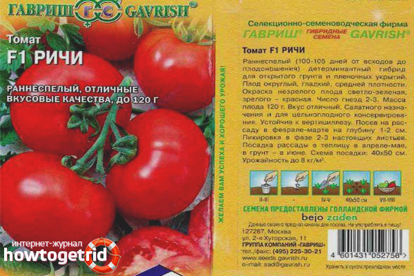 Entretien de la variété de tomate Richie F1