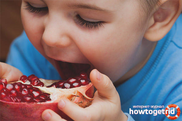 At what age can a child be given pomegranate