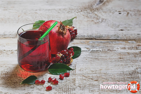 The introduction of pomegranate juice in the diet of a child