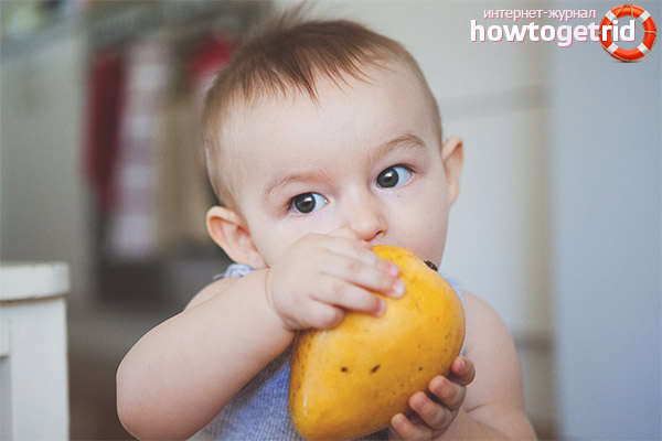 The introduction of mangoes in the diet of a child