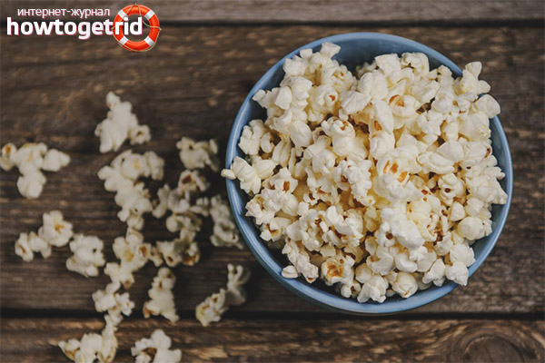 Popcorn in his kitchen
